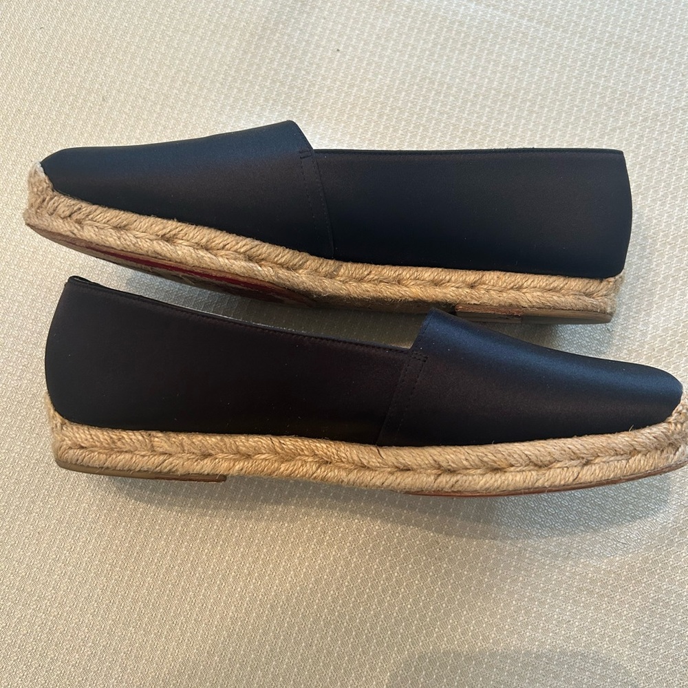 Christian Louboutin Black Flats Sleek Minimalist Design Espadrilles - Picture 7 of 12